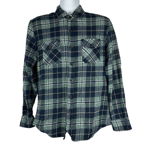 Filter Men's Plaid Button Down Shirt Size L Blue Long Sleeved - Picture 1 of 5